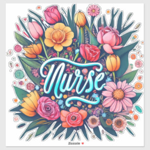 Nurse Flowers Nurse Sticker
