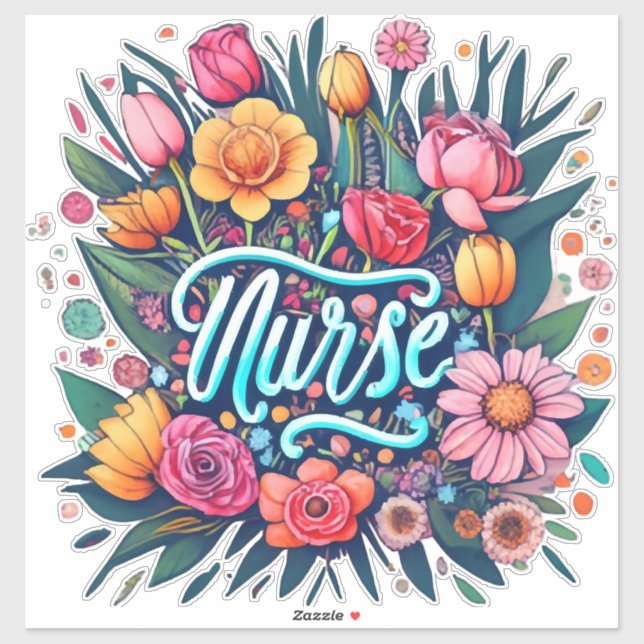 Nurse Flowers Nurse Sticker (Sheet)
