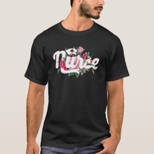 Nurse Flowers Nursing Cna Doctor Medicine Medical T-Shirt