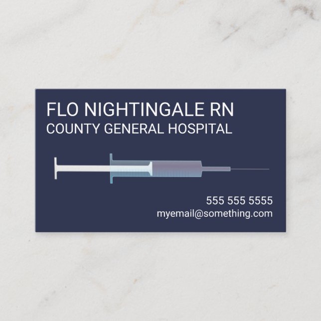 Nurse Flu Shot Blue Business Card (Front)