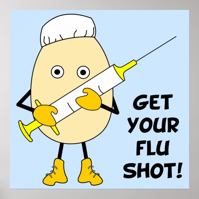 Nurse Flu Shot Egghead Poster (Front)