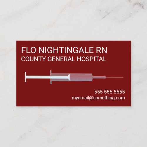 Nurse Flu Shot Red Business Card