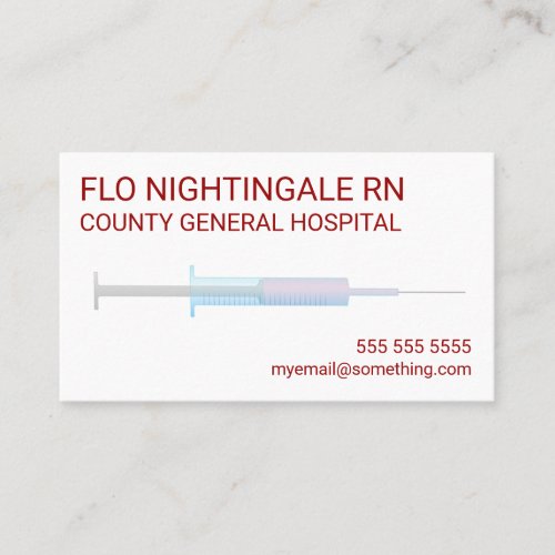 Nurse Flu Shot White Business Card