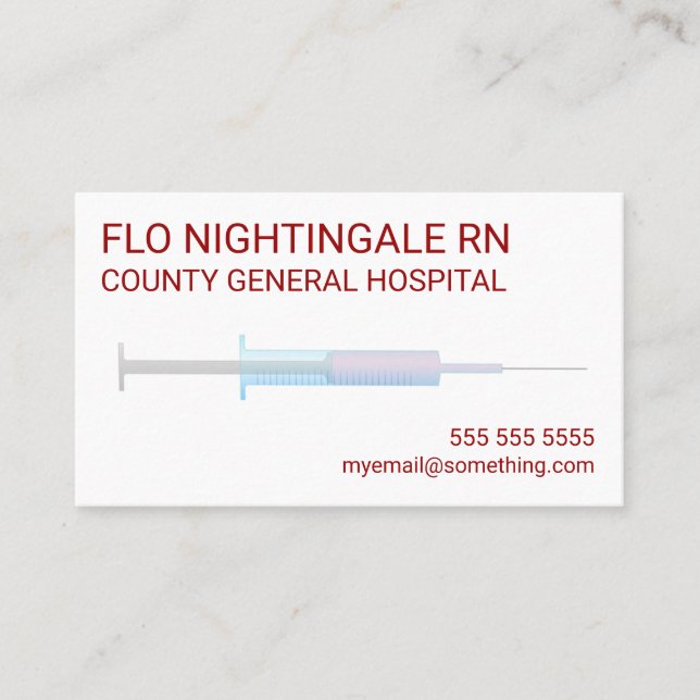 Nurse Flu Shot White Business Card (Front)
