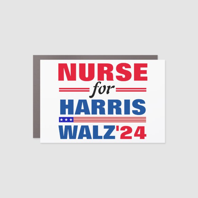 Nurse for Harris Walz Red Blue Car Magnet (Front)