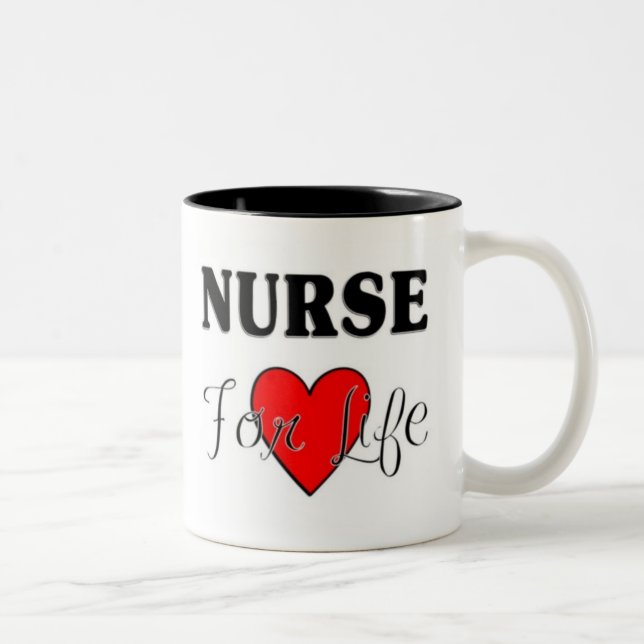 Nurse For Life Two-Tone Coffee Mug (Right)