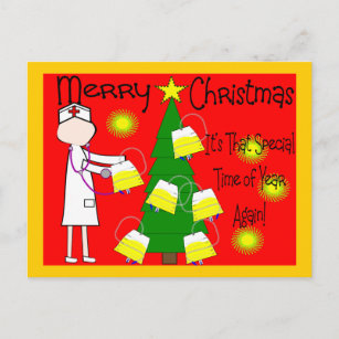 Nurse Funny and Twisted Christmas Humor Holiday Postcard