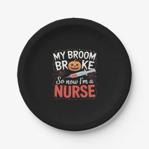Nurse Funny Halloween Nursing Essential T-Shirt_1 Paper Plates