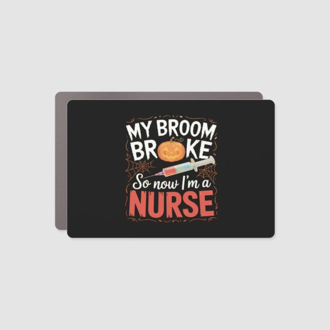 Nurse Funny Halloween Nursing Essential T-Shirt Car Magnet (Front)