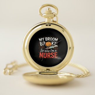 Nurse Funny Halloween Nursing Essential T-Shirt Pocket Watch