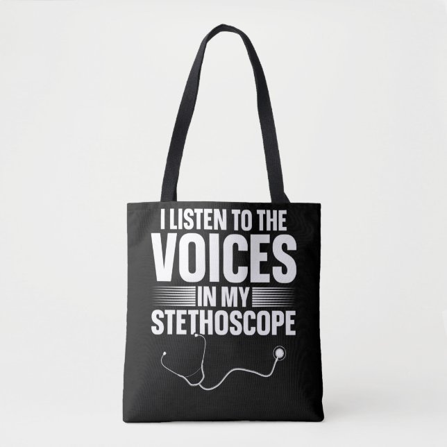 Nurse Funny Stethoscope Doctor Joke Tote Bag (Front)