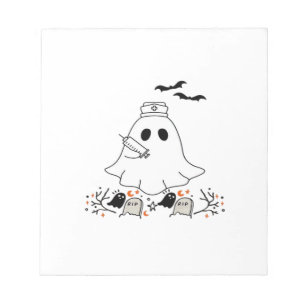 Nurse Ghost Cute Halloween Design Classic T-Shirt Notepad