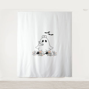Nurse Ghost Cute Halloween Design Classic T-Shirt Tapestry