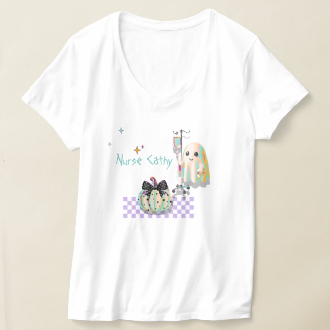 nurse ghost funny quote pumpkin coquette whit T-Shirt (Laydown)