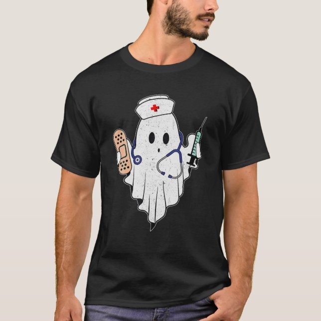 Nurse Ghost Scrub Top Halloween Costume For Nurses (Front)