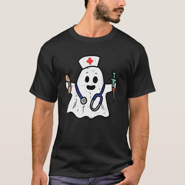 Nurse Ghost Scrub Top Halloween Costume For Nurses (Front)