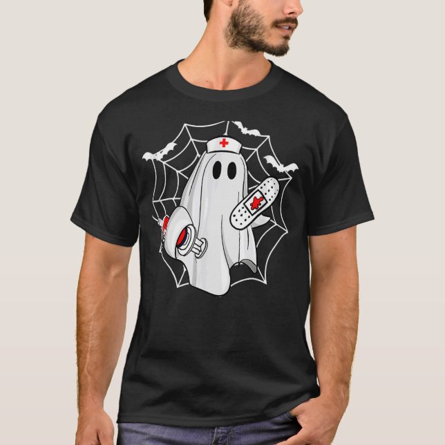 Nurse Ghost Scrub Top Halloween Costume For Nurses (Front)