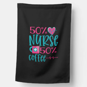Nurse Gift   50 Nurse 50 Coffee House Flag