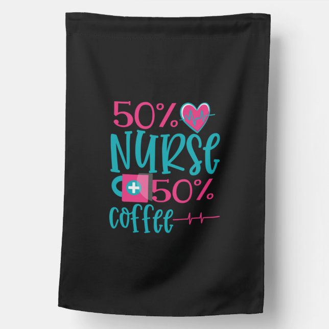 Nurse Gift | 50 Nurse 50 Coffee House Flag (Front)