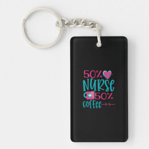 Nurse Gift   50 Nurse 50 Coffee Keychain