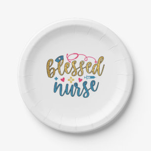Nurse Gift Blessed Nurse Paper Plates