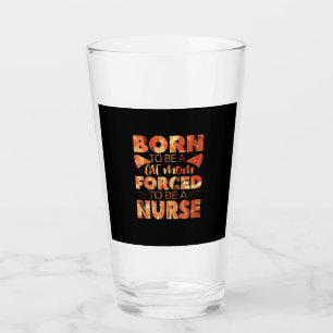 Nurse Gift Born To Be A Cat Mom Glass