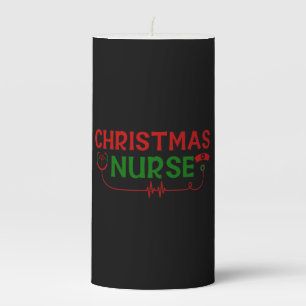 Nurse Gift   Christmas Nurse Pillar Candle