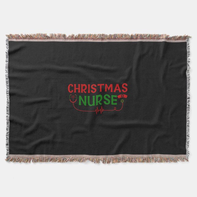 Nurse Gift Christmas Nurse Throw Blanket (Front)