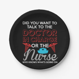 Nurse Gift Doctor In Charge Or The Nurse Paper Plates