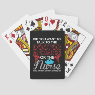 Nurse Gift Doctor In Charge Or The Nurse Poker Cards
