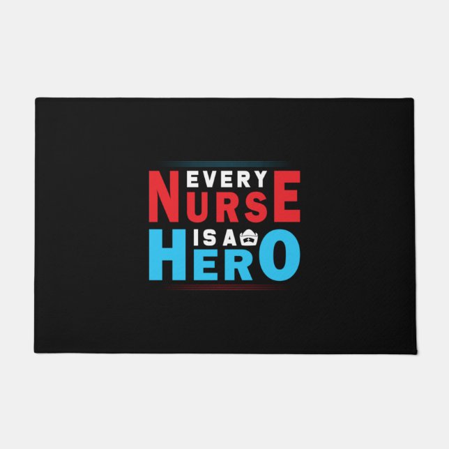 Nurse Gift | Every Nurse Is A Hero Doormat (Front)