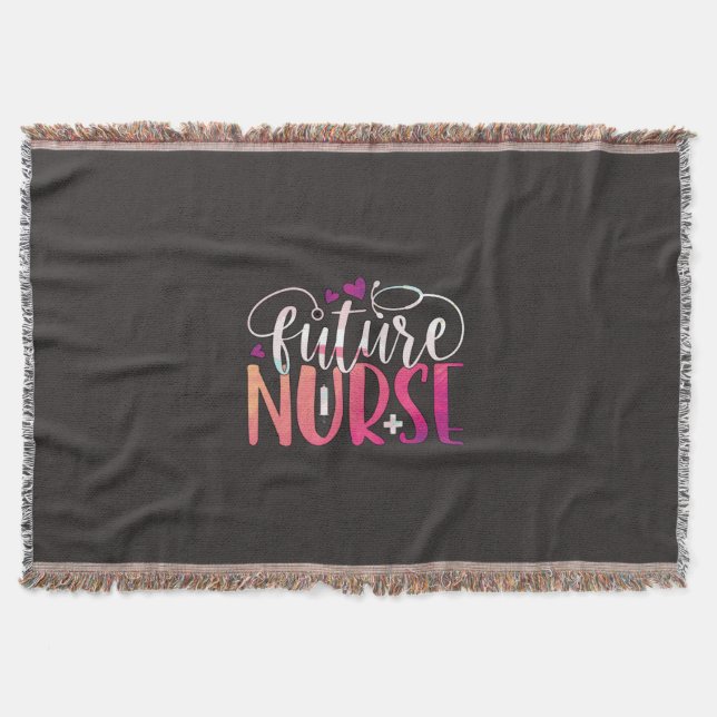 Nurse Gift | Future Nurse Throw Blanket (Front)