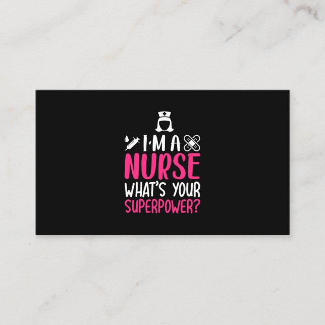 Nurse Gift | I Am A Nurse What Your Superpower Business Card (Front)