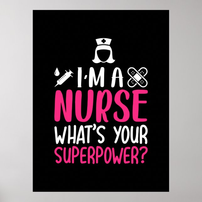 Nurse Gift | I Am A Nurse What Your Superpower Poster (Front)