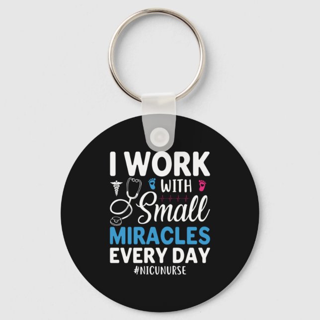 Nurse Gift | I Work With Small Keychain (Front)