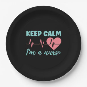 Nurse Gift Keep Calm I Am A Nurse Paper Plates