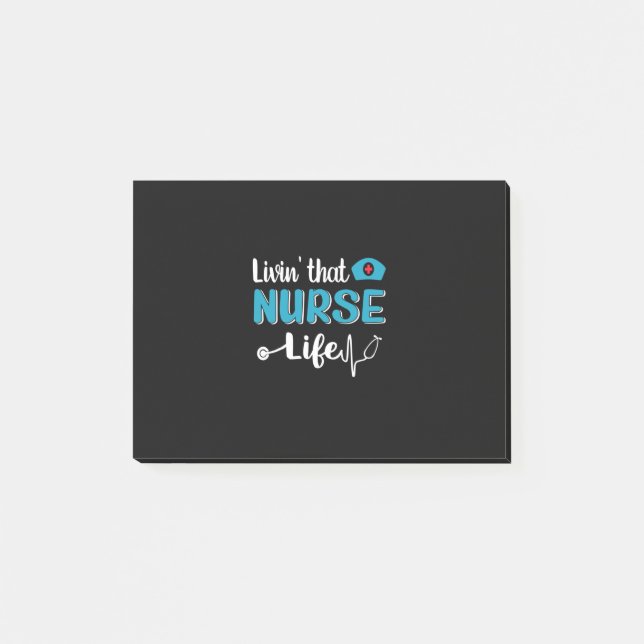 Nurse Gift | Living That Nurse Life Post-it Notes (Front)
