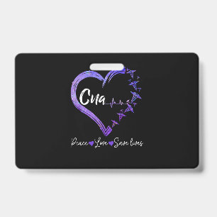 Nurse Gift   Love CNA Peace Love Save Lives Badge