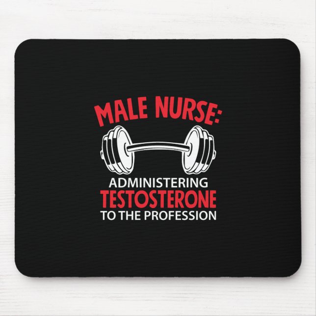 Nurse Gift | Male Nurse Administrering Mouse Pad (Front)