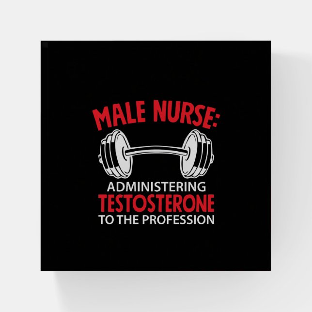 Nurse Gift Male Nurse Administrering Paperweight (Front)