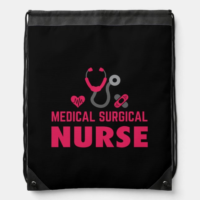 Nurse Gift | Medical Surgical Nurse Drawstring Bag (Front)