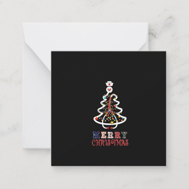 Nurse Gift Mery Christmas Note Card (Front)