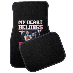 Nurse Gift My Heart Belongs Nurse Car Floor Mat