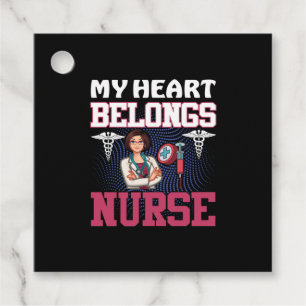 Nurse Gift My Heart Belongs Nurse Favor Tags
