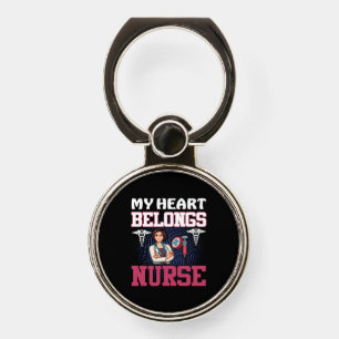 Nurse Gift My Heart Belongs Nurse Phone Ring Stand