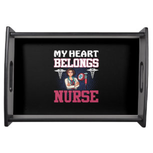 Nurse Gift   My Heart Belongs Nurse Serving Tray