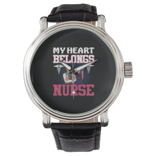 Nurse Gift My Heart Belongs Nurse Watch