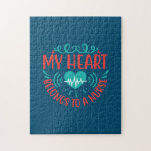 Nurse Gift My Heart Belongs To A Nurse Jigsaw Puzzle