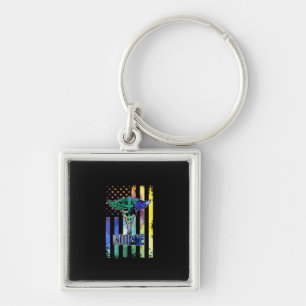 Nurse Gift Nurse American Flag Keychain