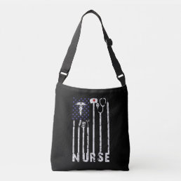 Nurse Gift | Nurse American Flag Nurse Lover Crossbody Bag